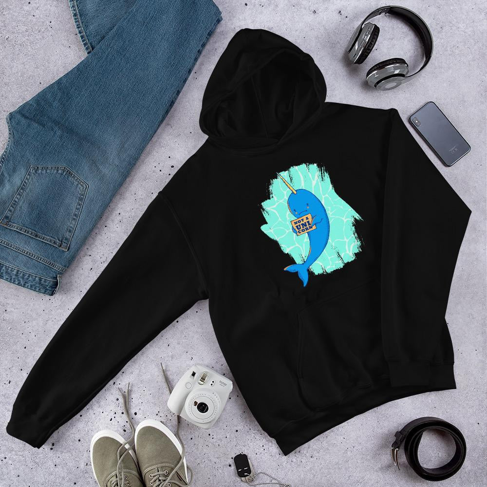 Unicorn Whale Unisex hooded Sweatshirt — Black