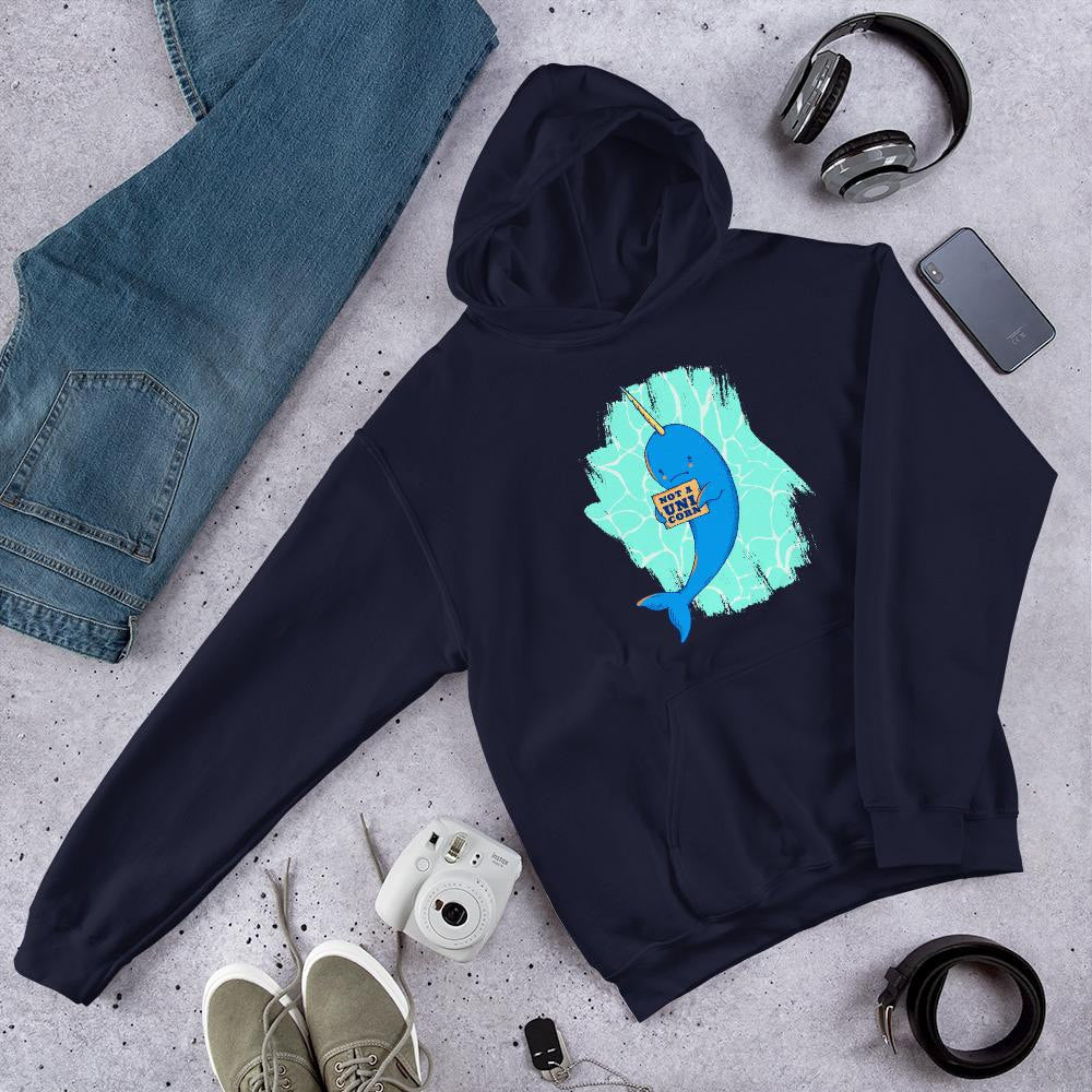 Unicorn Whale Unisex hooded Sweatshirt — Navy