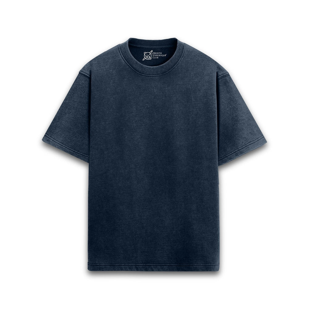 Timeless Acid Wash Oversized T-Shirts — navy-blue
