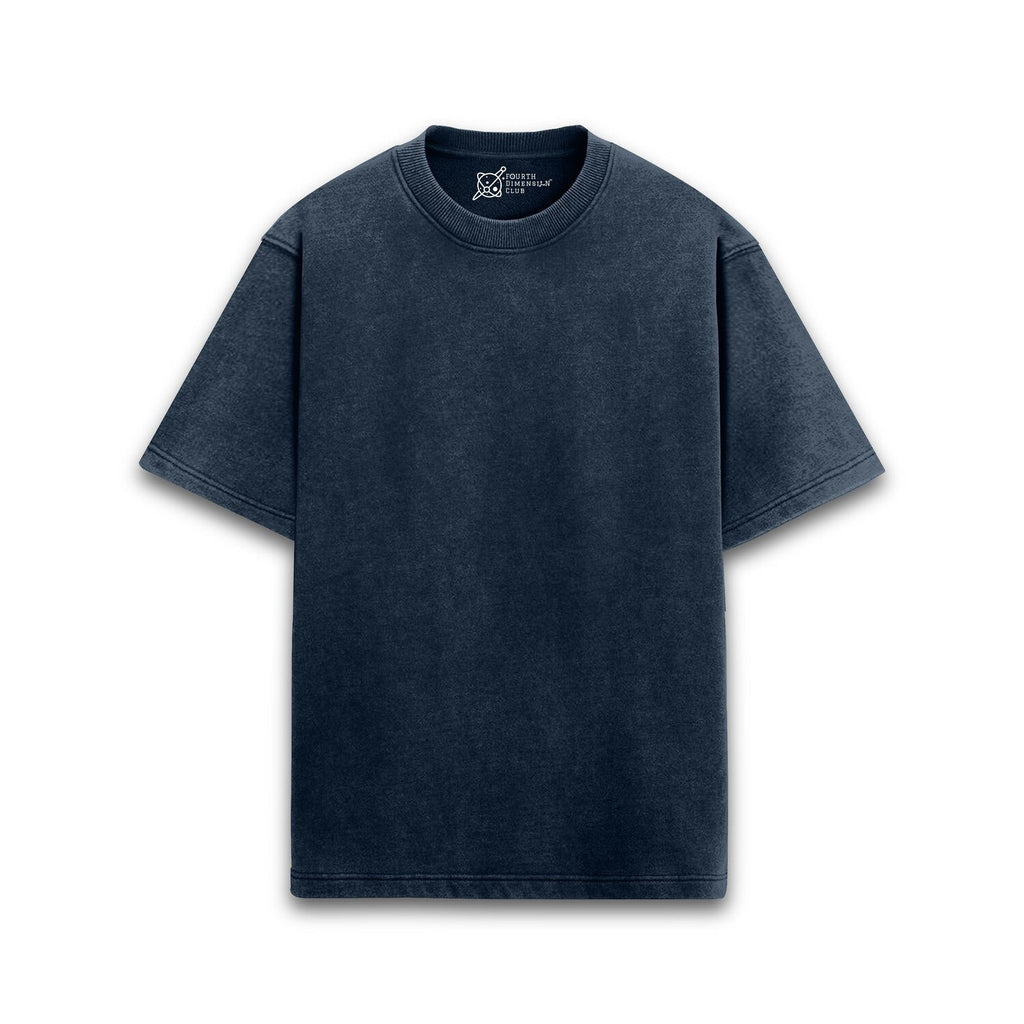 Timeless Acid Wash Oversized T-Shirts — navy-blue