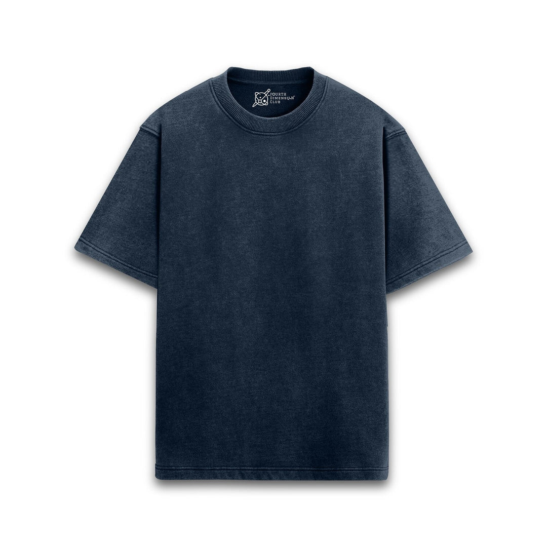 Timeless Acid Wash Oversized T-Shirts — navy-blue