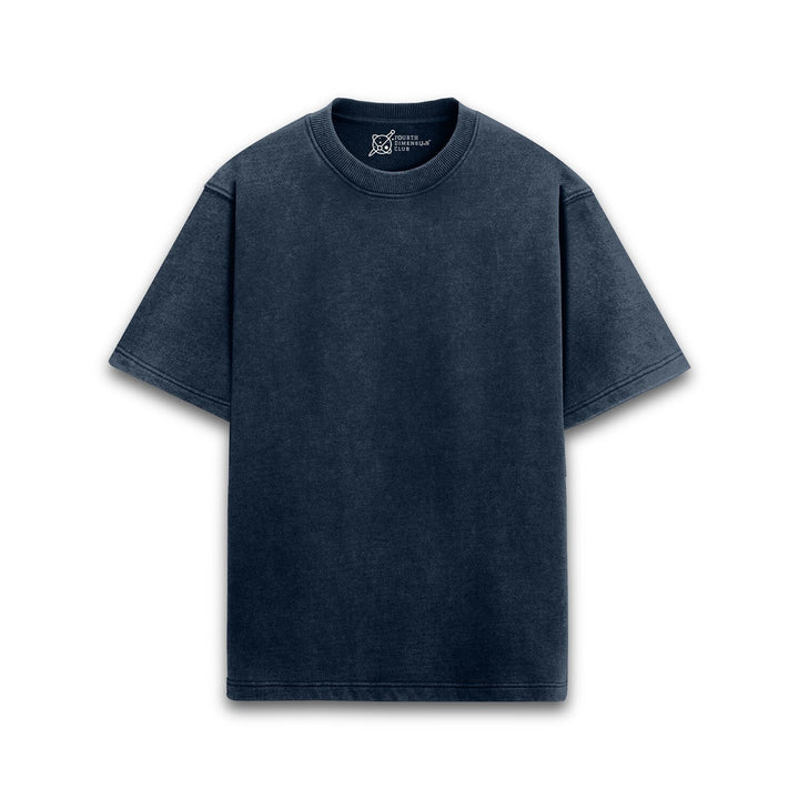 Timeless Acid Wash Oversized T-Shirts — navy-blue