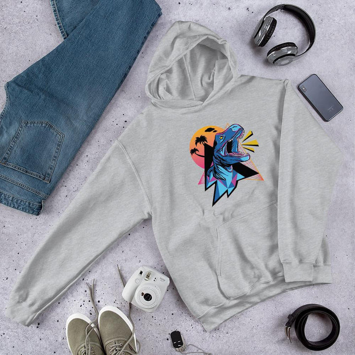 Neon Dinosaur Unisex Hooded Sweatshirt