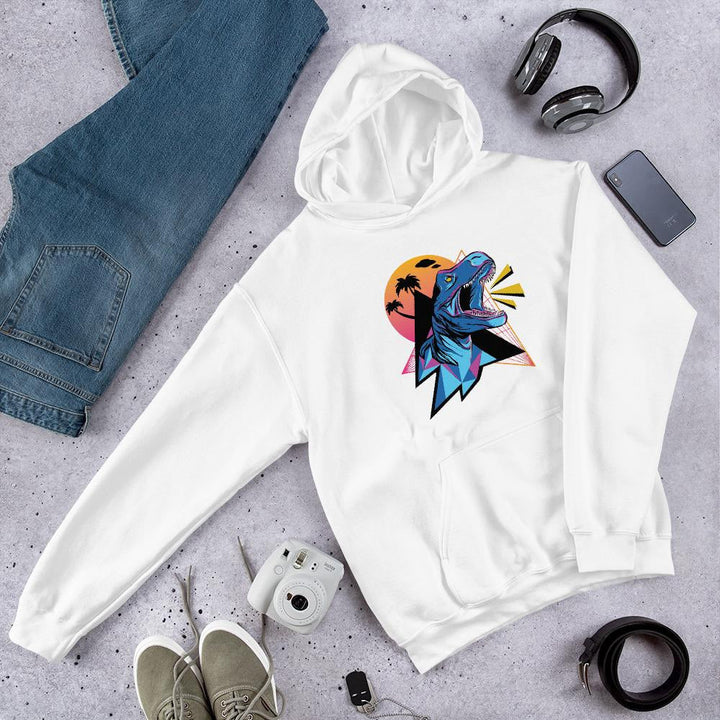 Neon Dinosaur Unisex Hooded Sweatshirt