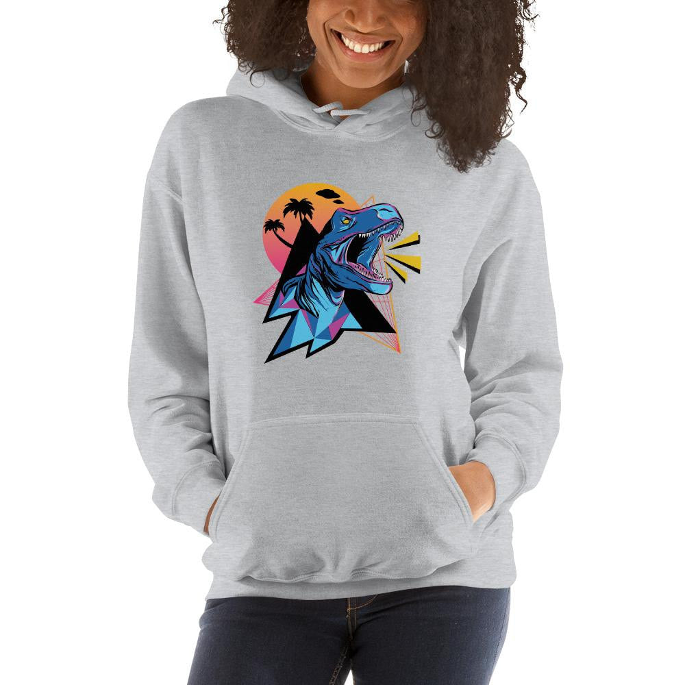Neon Dinosaur Unisex Hooded Sweatshirt