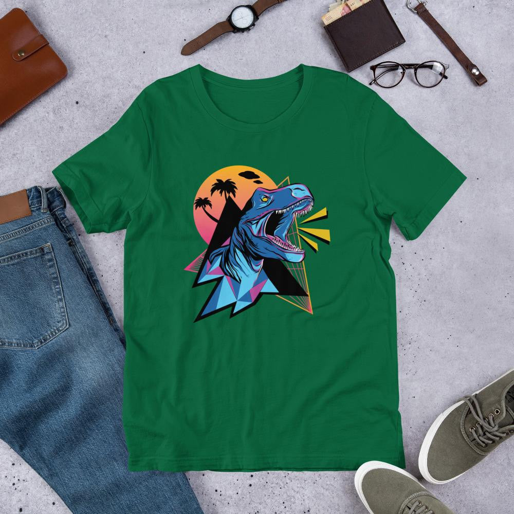 Neon Dino Half Sleeve T-Shirt — Green