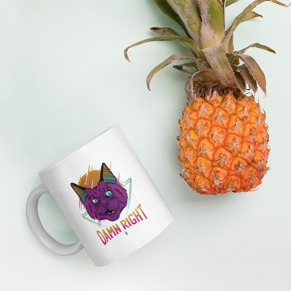 Neon Cat Coffee Mug — detail view 4