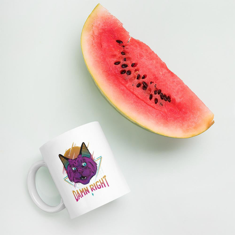 Neon Cat Coffee Mug — detail view 5
