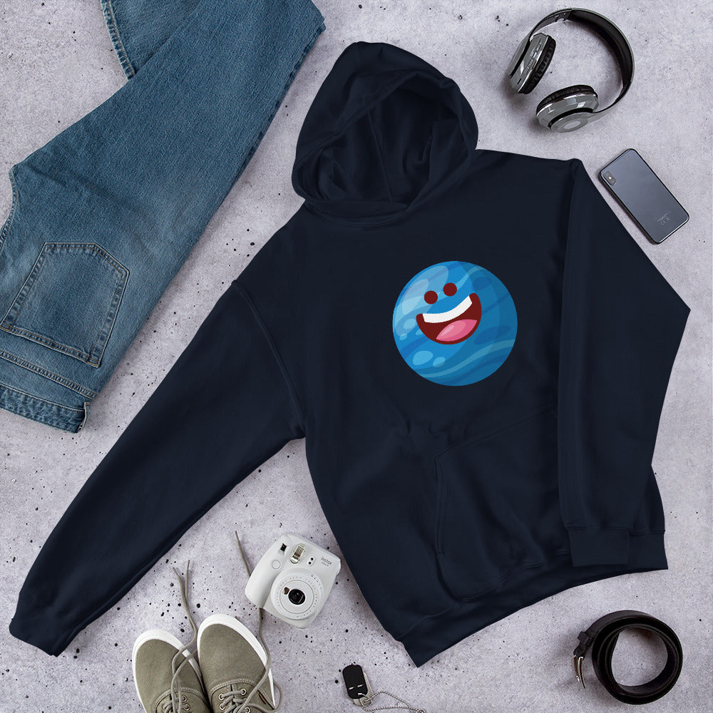 Neptune Cartoon Unisex Hooded Sweatshirt — Navy