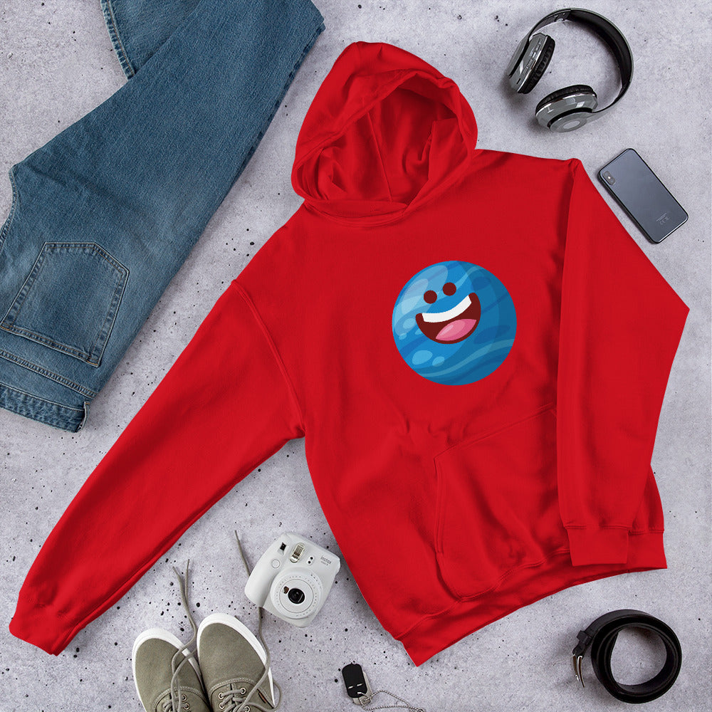 Neptune Cartoon Unisex Hooded Sweatshirt — Red