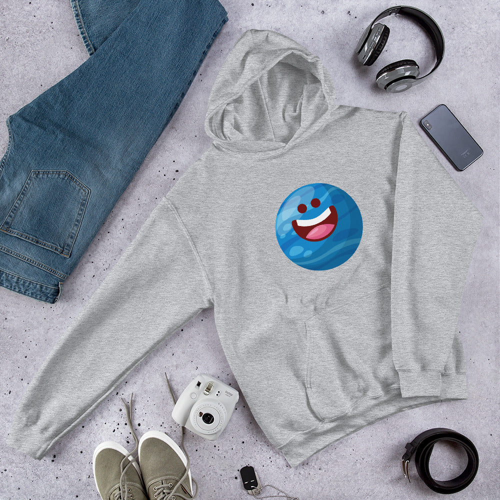 Neptune Cartoon Unisex Hooded Sweatshirt — Grey