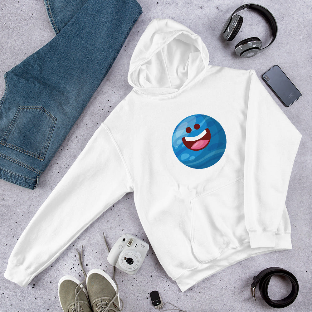 Neptune Cartoon science hoodie front graphic – Fourth Dimension Club