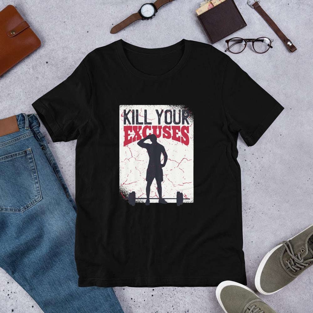 Kill Your Excuses Half Sleeve T-Shirt — Black