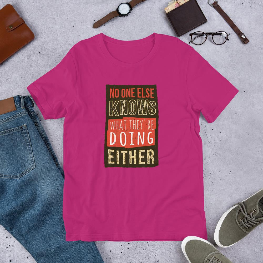 No One Knows Half Sleeve T-Shirt — Pink