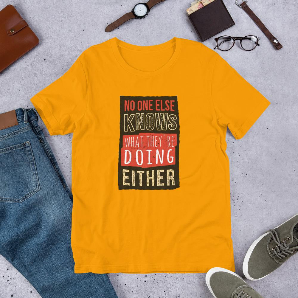 No One Knows Half Sleeve T-Shirt — Gold