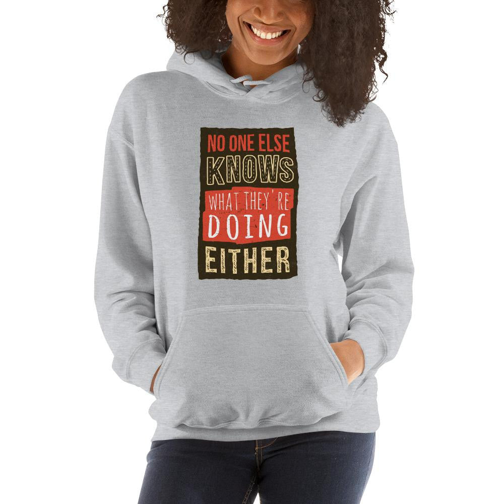 No One Knows Unisex Hooded Sweatshirt — detail view 4