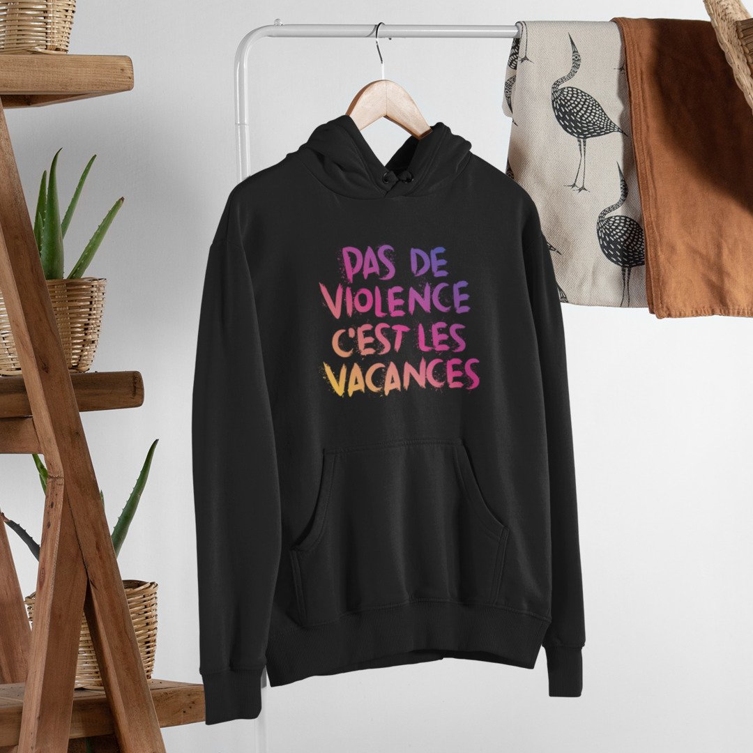No Violence Unisex Hooded Sweatshirt — Black