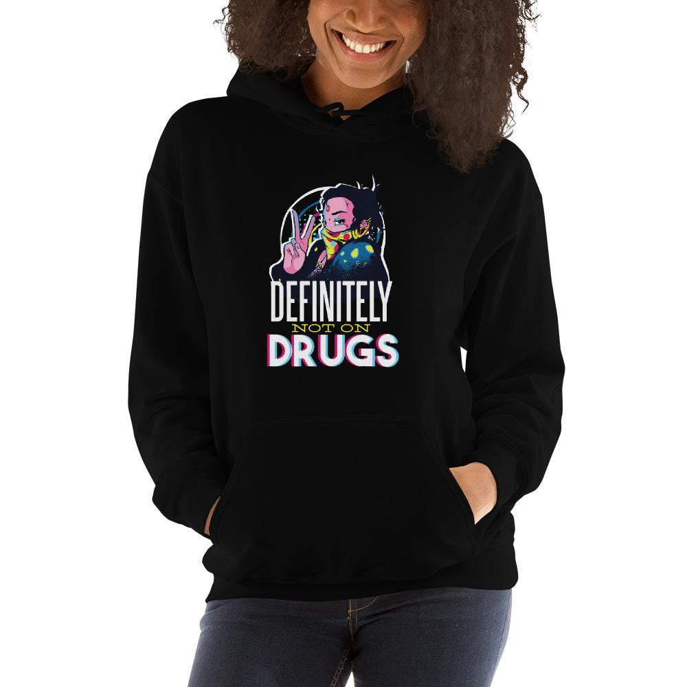 Not On Drugs Unisex Hooded Sweatshirt — detail view 4