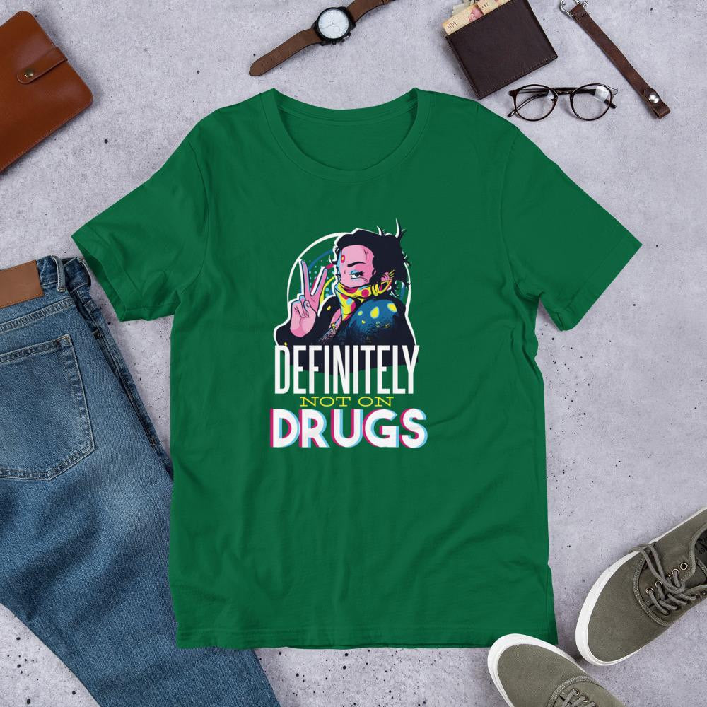 Not On Drugs Half Sleeve T-Shirt — Green