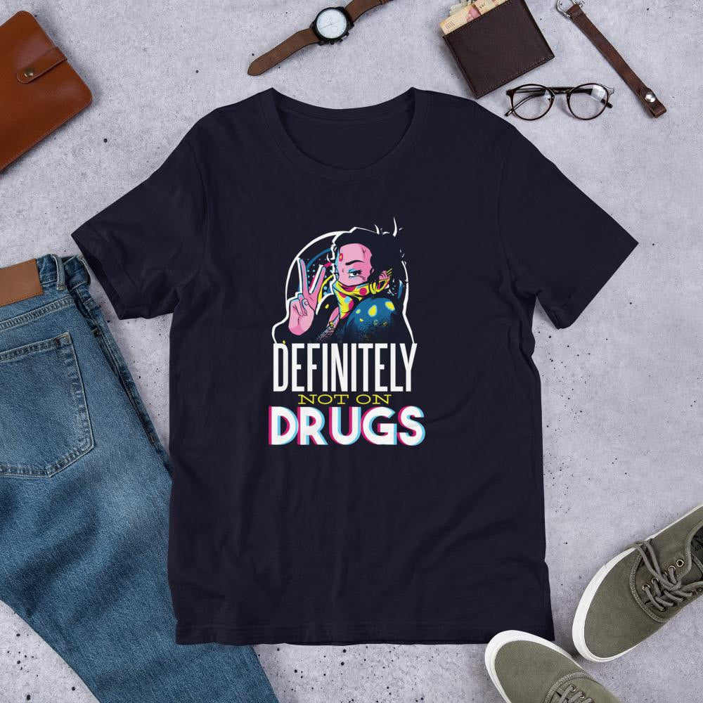 Not On Drugs Half Sleeve T-Shirt — Navy
