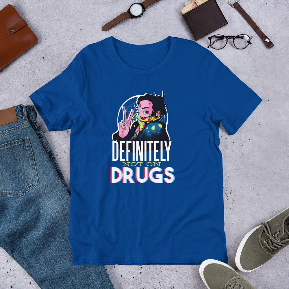 Not On Drugs Half Sleeve T-Shirt — Blue