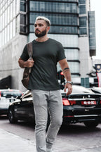 Men/Unisex Plain Half Sleeve T-Shirt — Olive Green