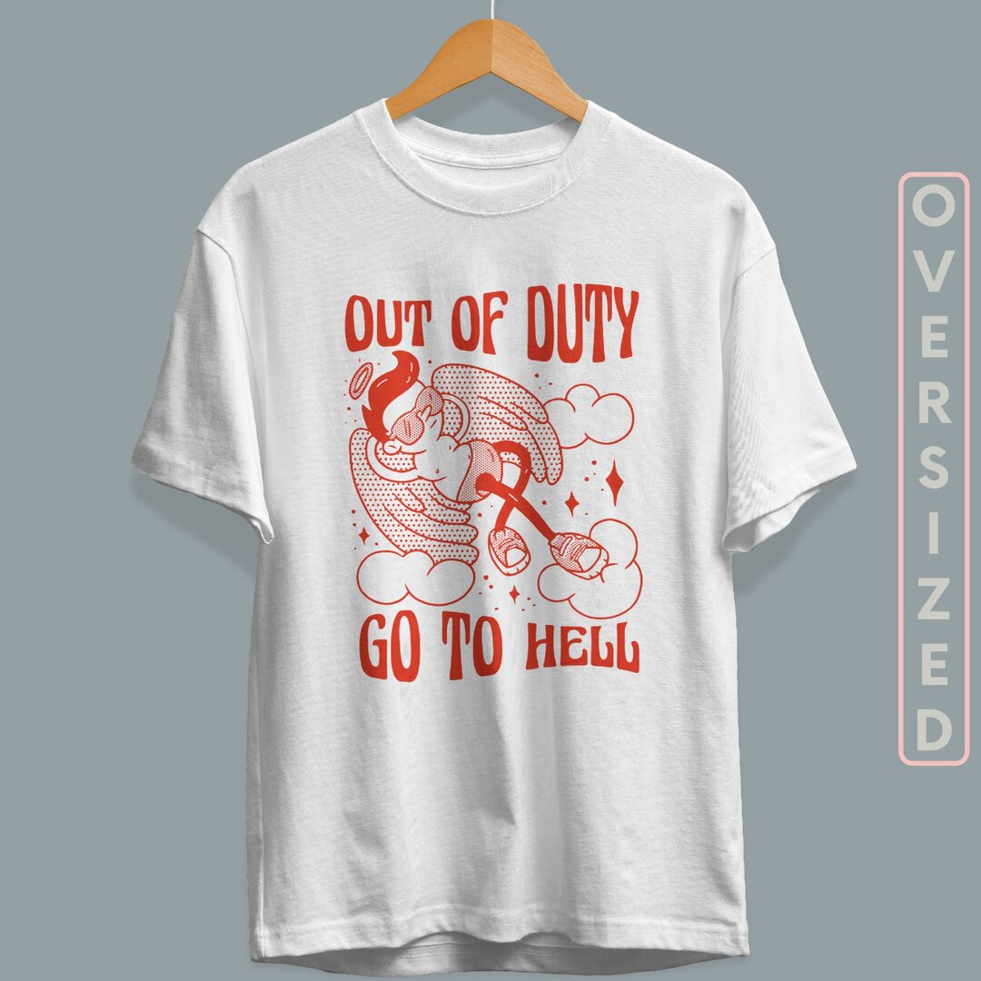 Out Of Duty Unisex Oversized T-Shirt — back view