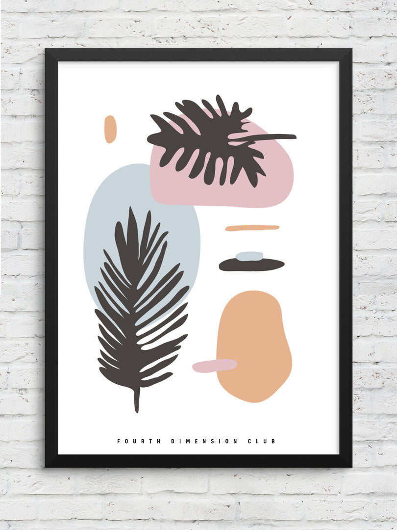 Abstract Palm Leaves framed poster – Fourth Dimension Club