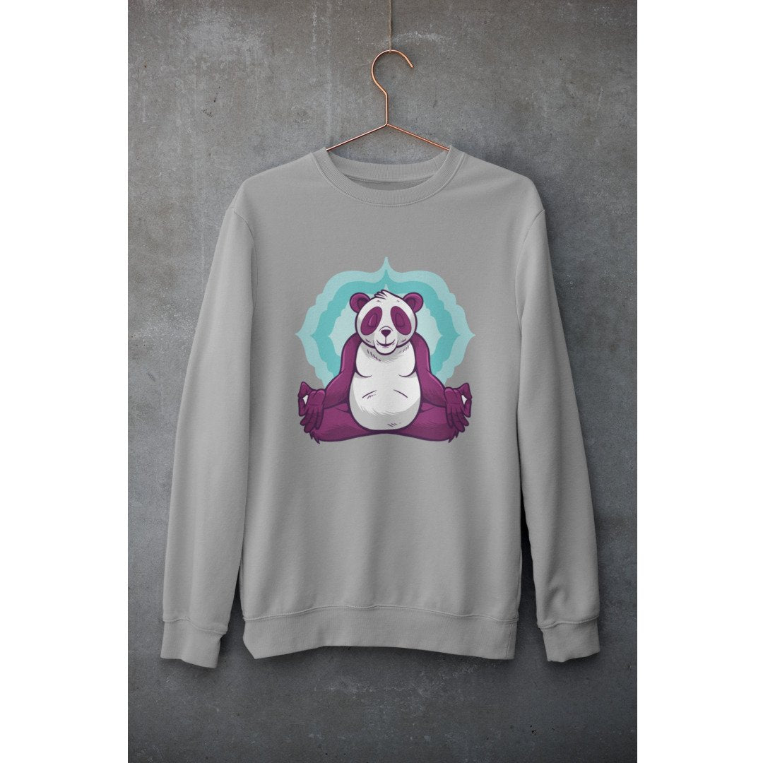 Panda Meditation Unisex Sweatshirt — Grey