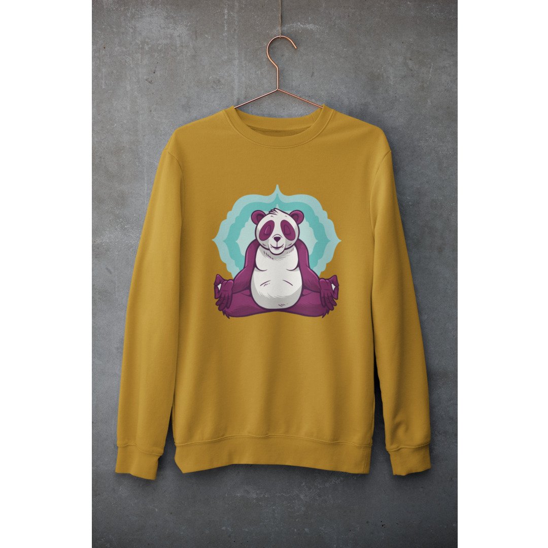 Panda Meditation graphic sweatshirt – Fourth Dimension Club