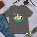 Panda Noodle Half Sleeve T-Shirt — Charcoal