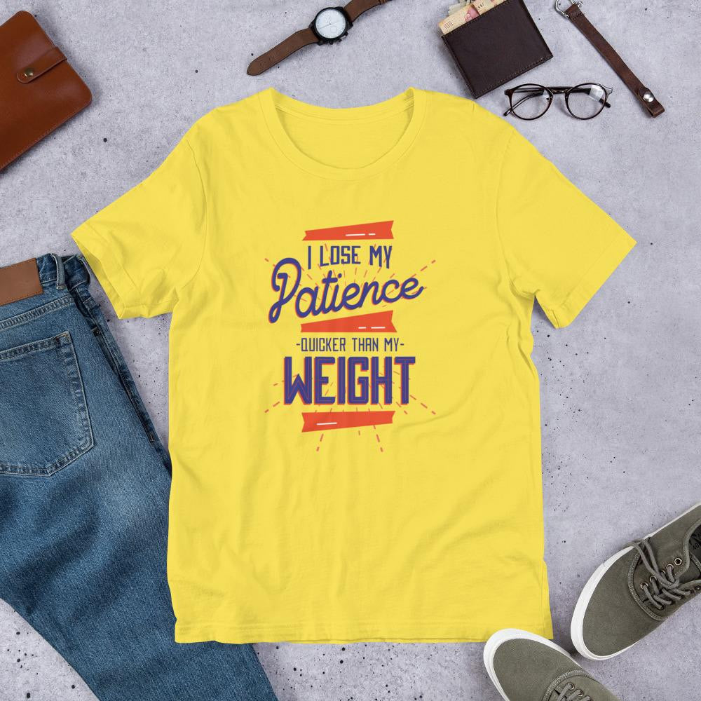 Lost Patience Half Sleeve T-Shirt — Yellow