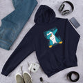 Penguin Dab Unisex Hooded Sweatshirt — Navy