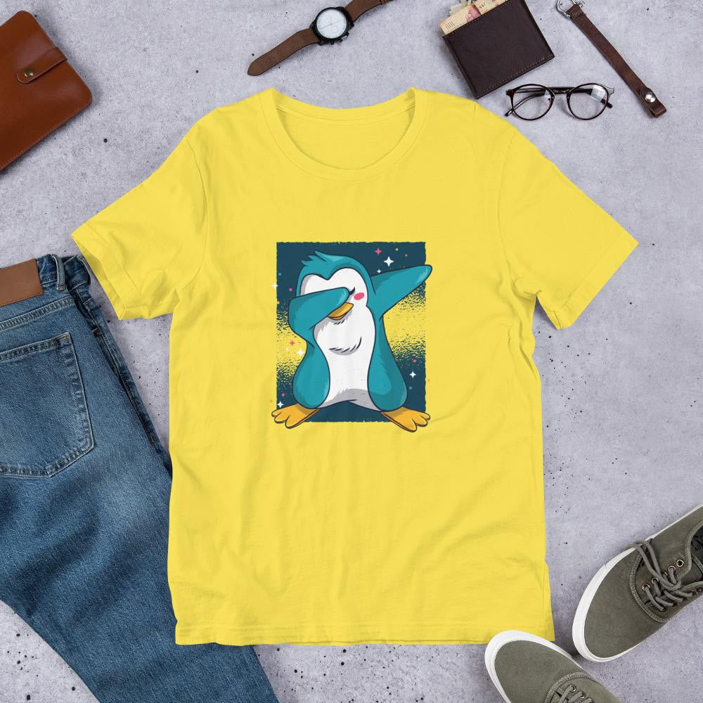 Penguin Dab Half Sleeve T-Shirt — Yellow