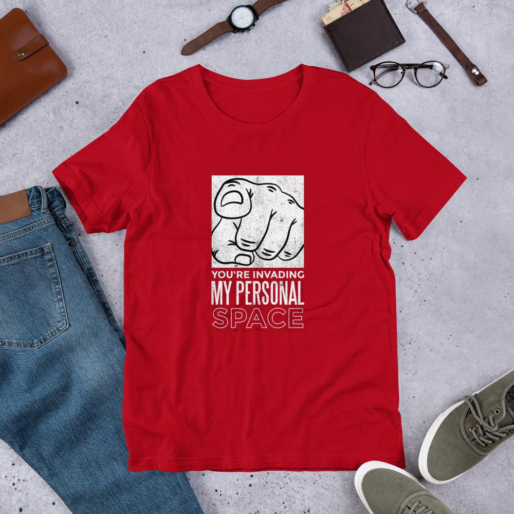 Personal Space Half Sleeve T-Shirt — Red