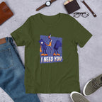 Phone & Charger Half Sleeve T-Shirt — Olive