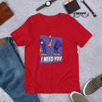 Phone & Charger Half Sleeve T-Shirt — Red
