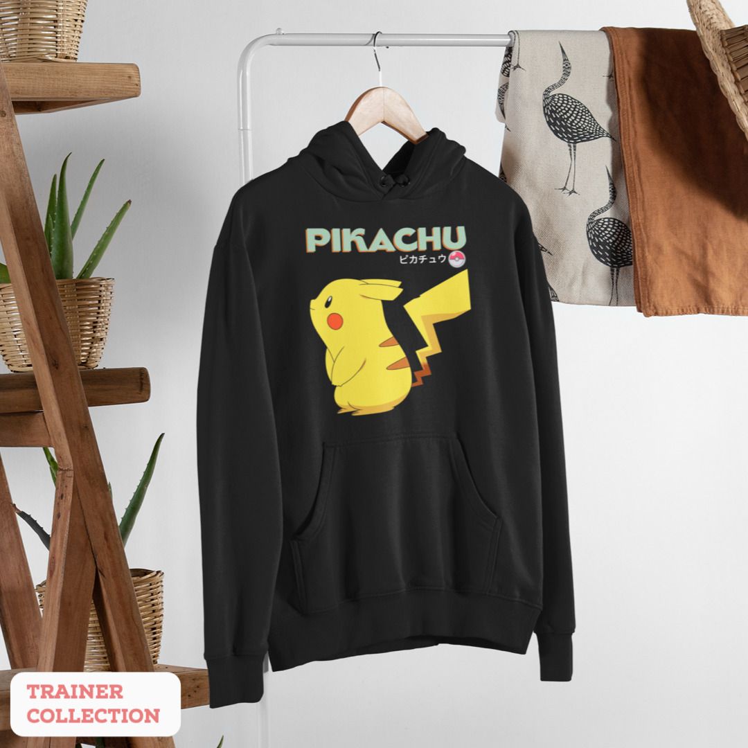 Pikachu Unisex Hooded Sweatshirt — Black