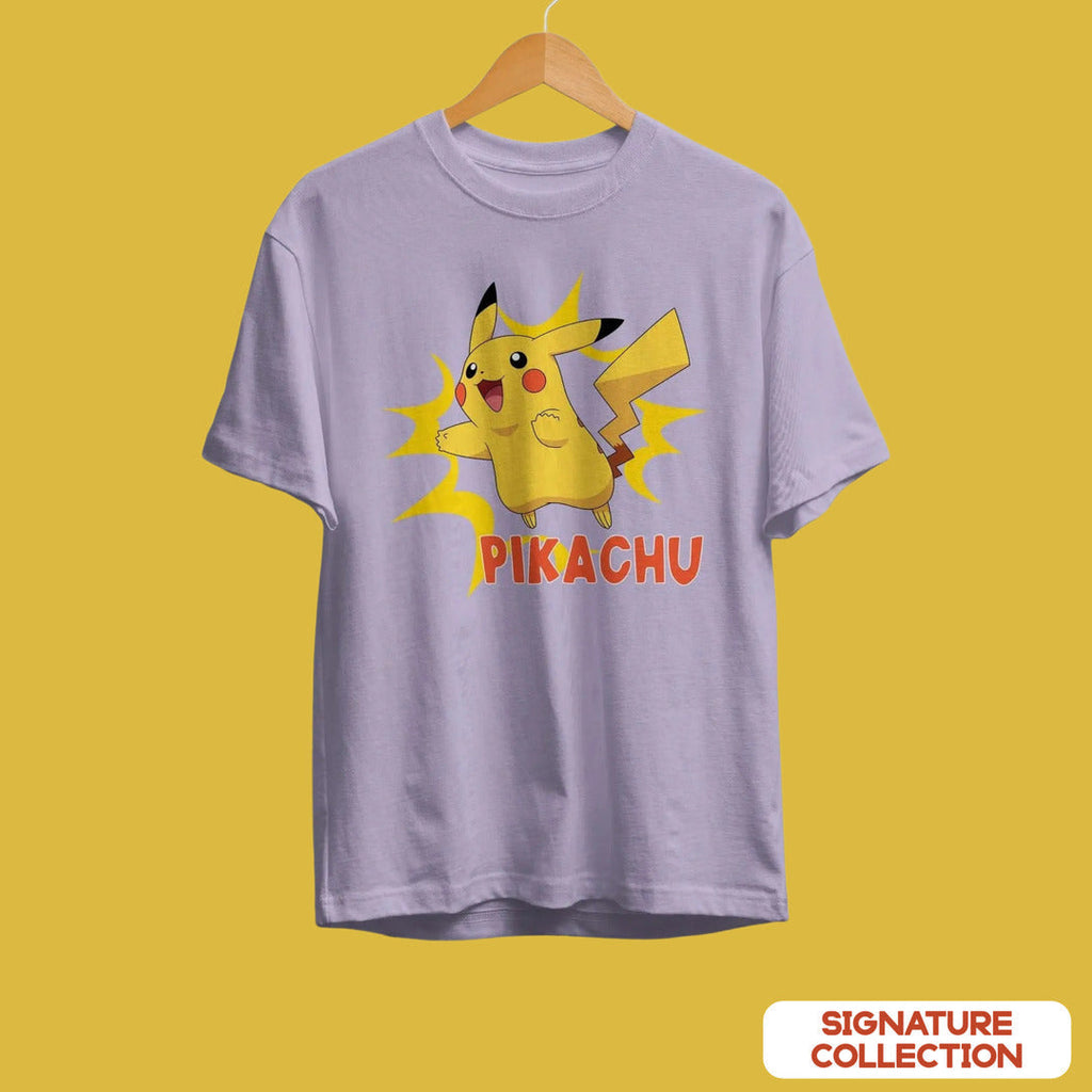 Pikachu Unisex Half Sleeve T-Shirt — Lavender