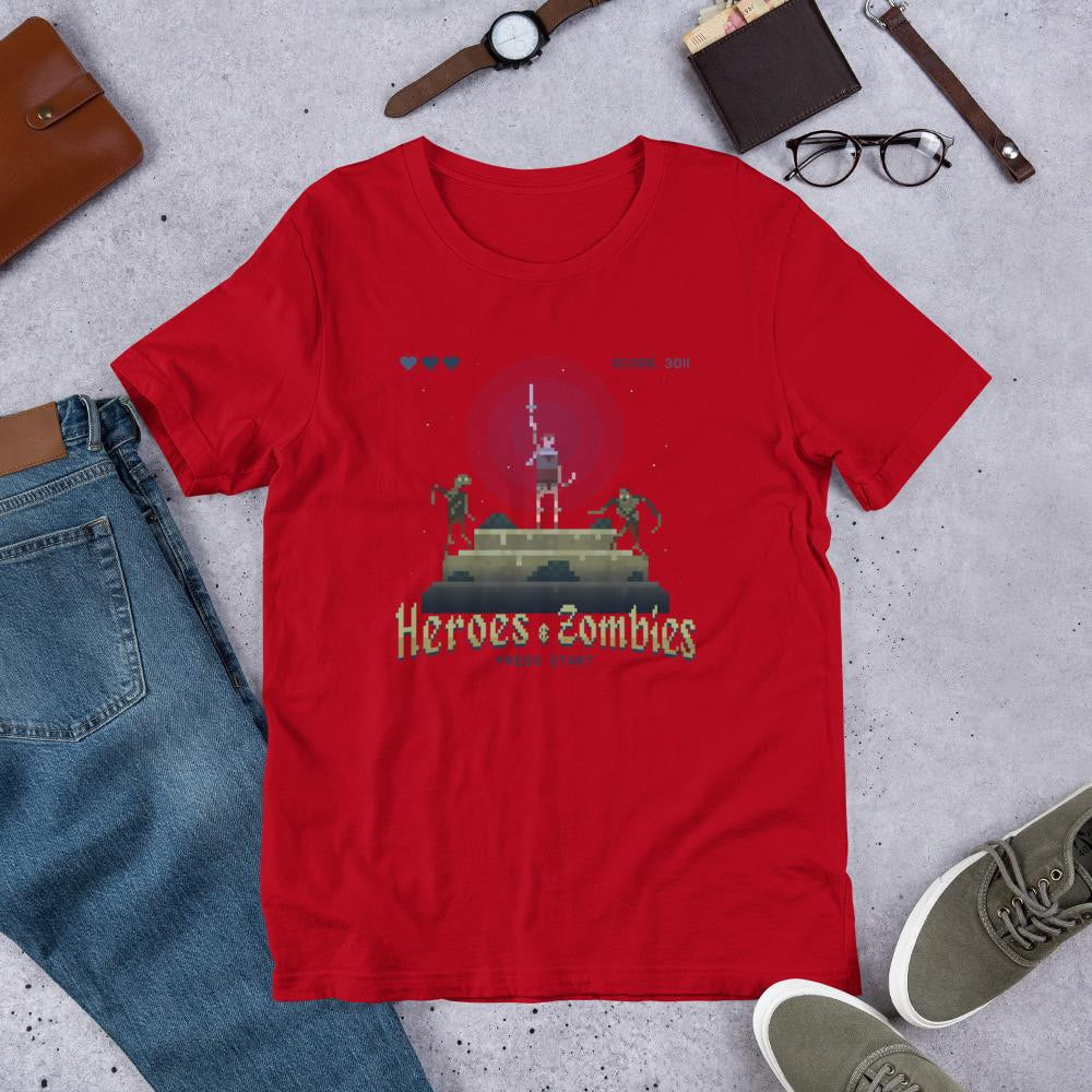 Pixel Arcade Half Sleeve T-Shirt — Red