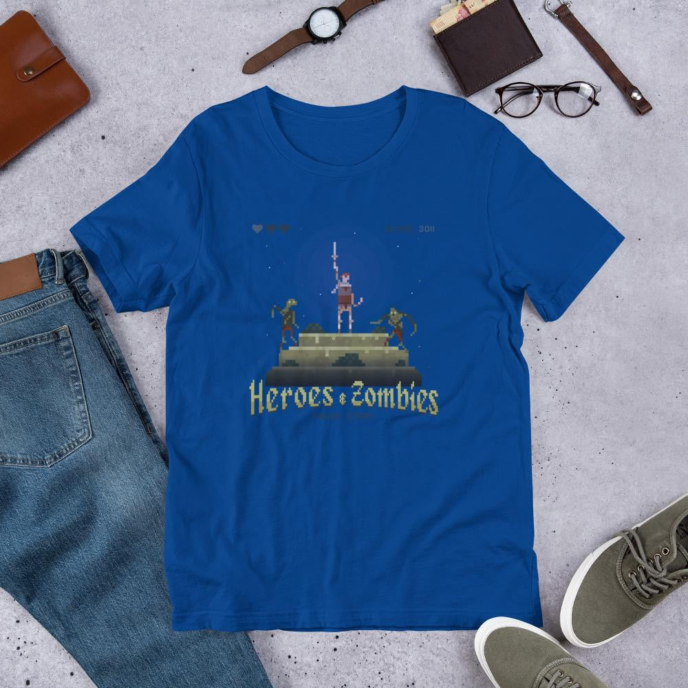 Pixel Arcade Half Sleeve T-Shirt — Blue