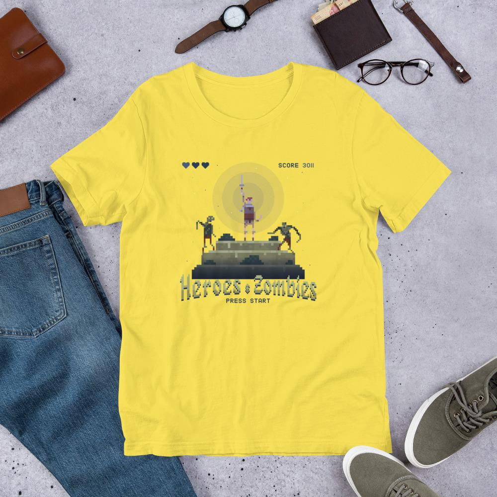Pixel Arcade Half Sleeve T-Shirt — Yellow