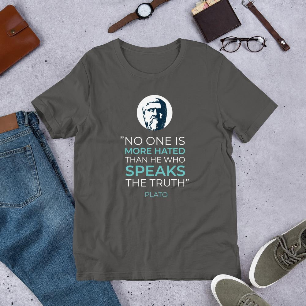 Plato Quote Half Sleeve T-Shirt — Charcoal