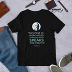 Plato Quote Half Sleeve T-Shirt — Black