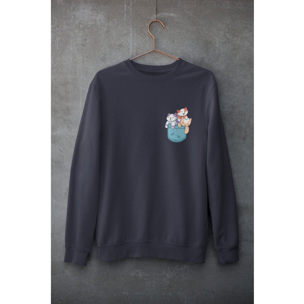 Pocket Cats Unisex Sweatshirt — Navy