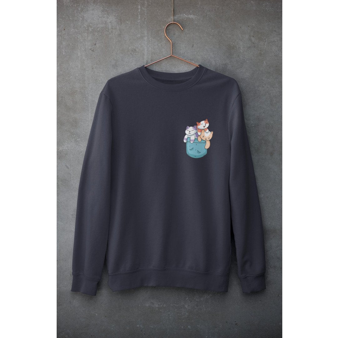 Pocket Cats Unisex Sweatshirt — Navy