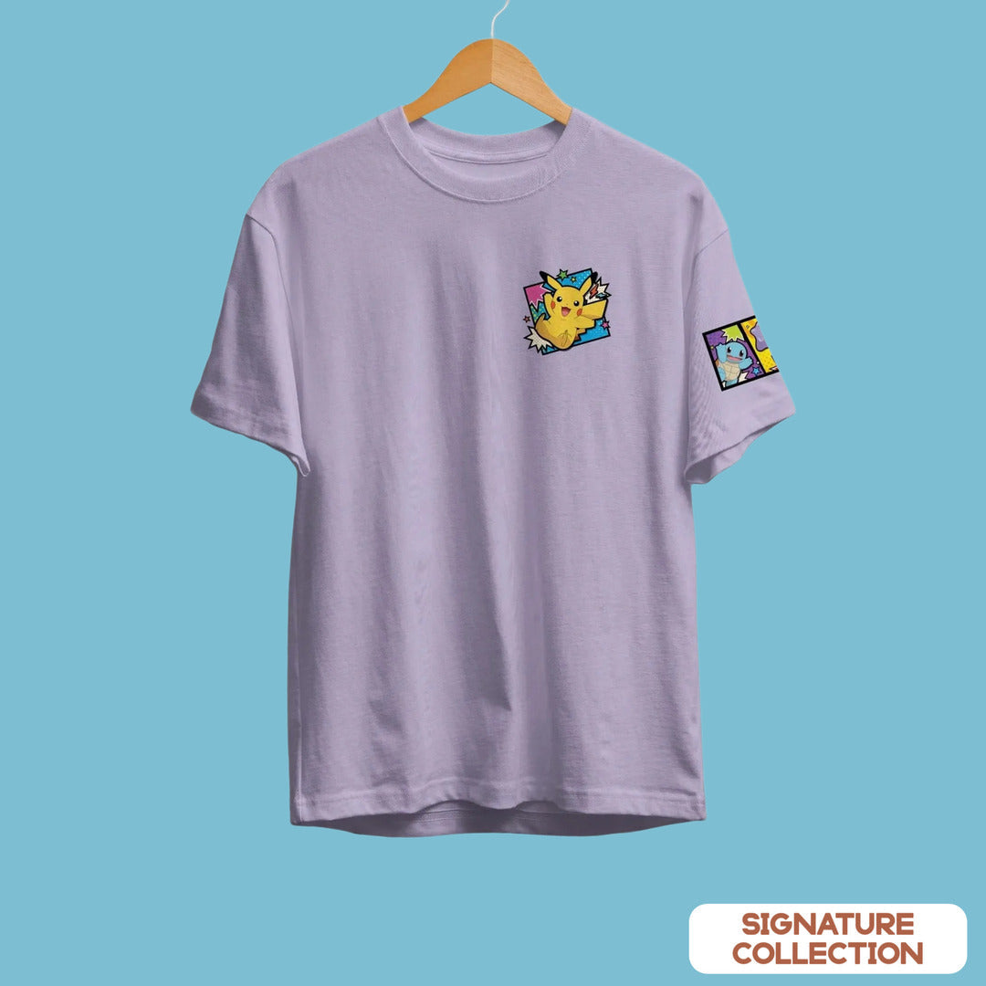 Pokémon Comic Unisex Half Sleeve T-Shirt — Lavender