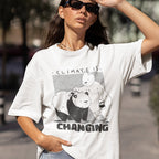 Polar Bear Climate Change oversized tee front graphic – Fourth Dimension Club
