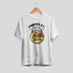 Powered By Pizza Unisex Half Sleeve T-Shirt — White