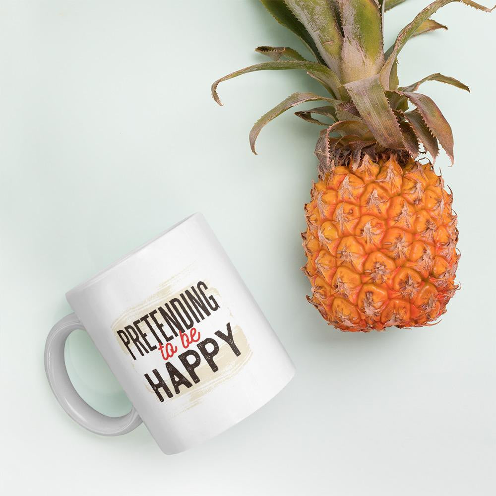Pretending Happy Coffee Mug — detail view 4